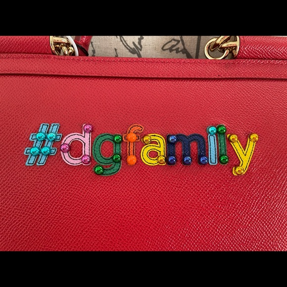 NWT Dolce and Gabbana Family red handmade Italian leather satchel handbag - Picture 8 of 17